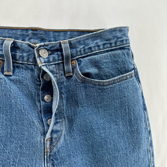 Levi's Jeans Womens Size 27 Button Fly Skinny Ankle Medium Washed Denim Blue - Picture 7 of 11